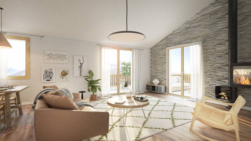 Appartement 3 pièces à Vars-les-Claux , avec place de parking privative et casiers à ski